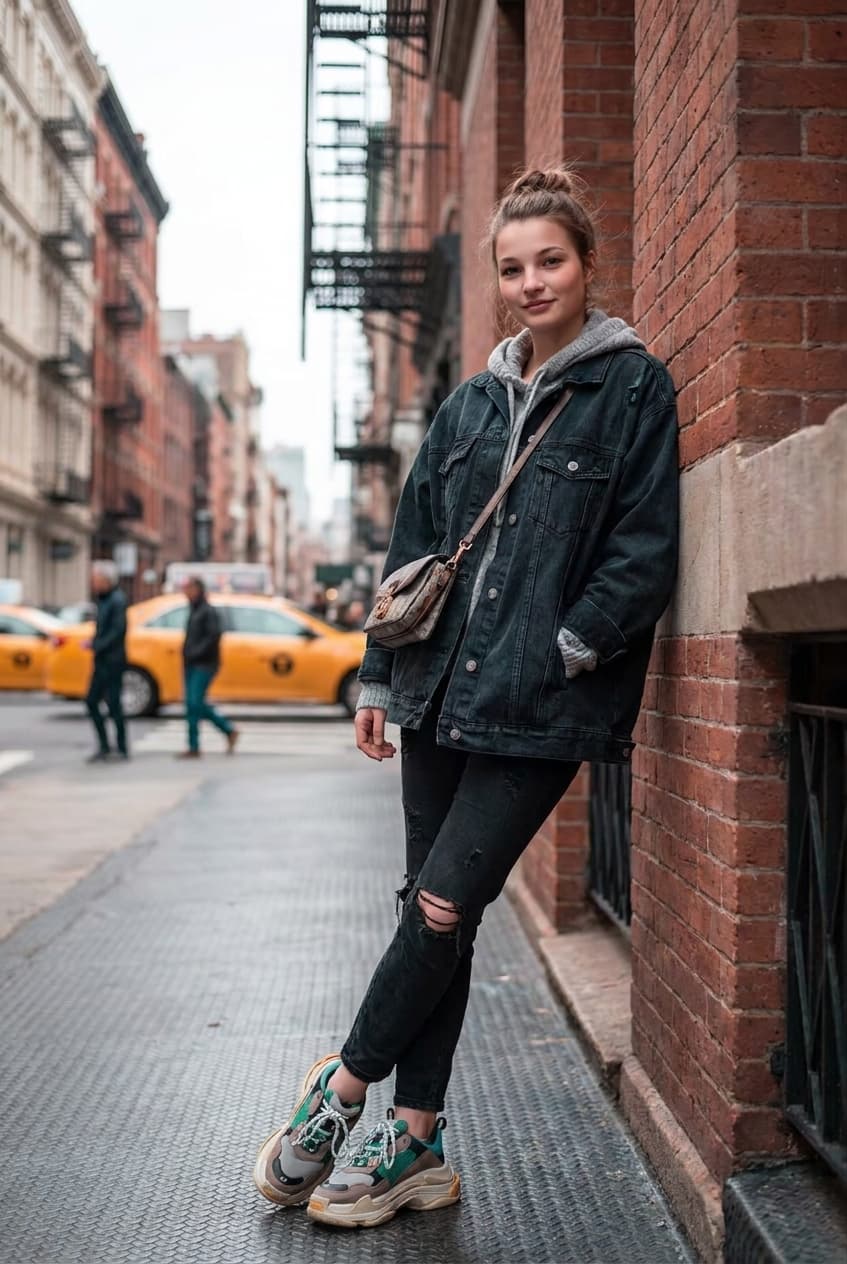 Use the uploaded photo as identity reference — preserve face exactly. Street fas