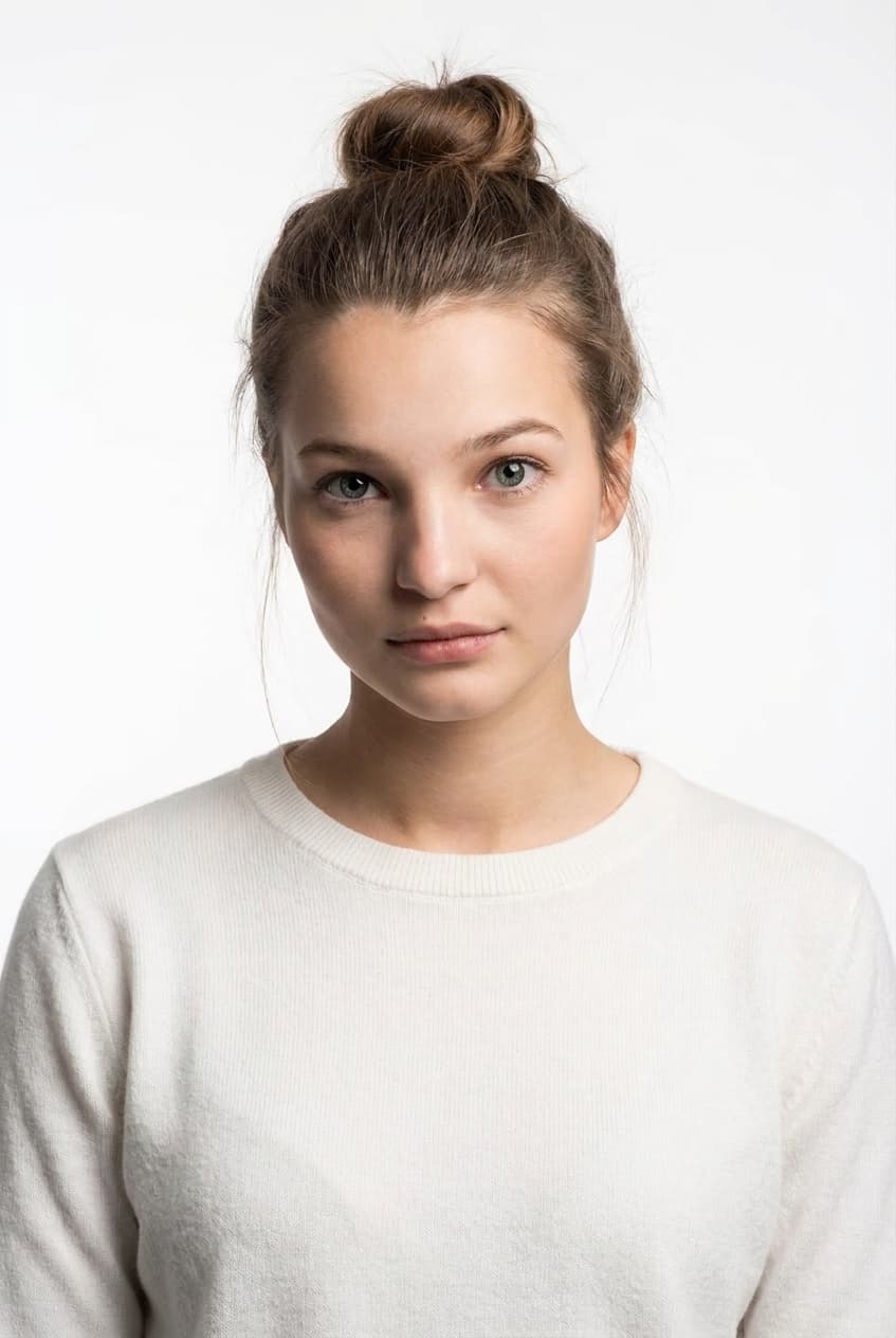 Use the uploaded photo as a strict face reference. Clean minimalist portrait: pe