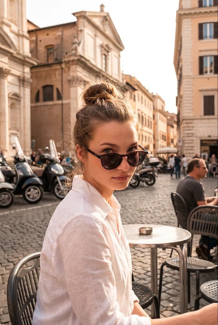Use the uploaded photo as a strict face reference. Create a photorealistic trave